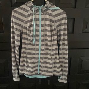 Small Athletic Light Grey and Dark Grey Stripped Jacket